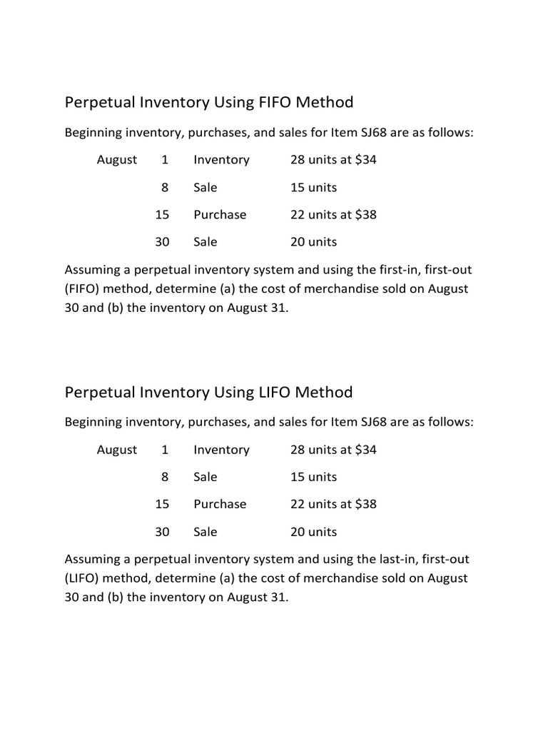 FIFO and LIFO Perpetual Inventory Analysis | PDF
