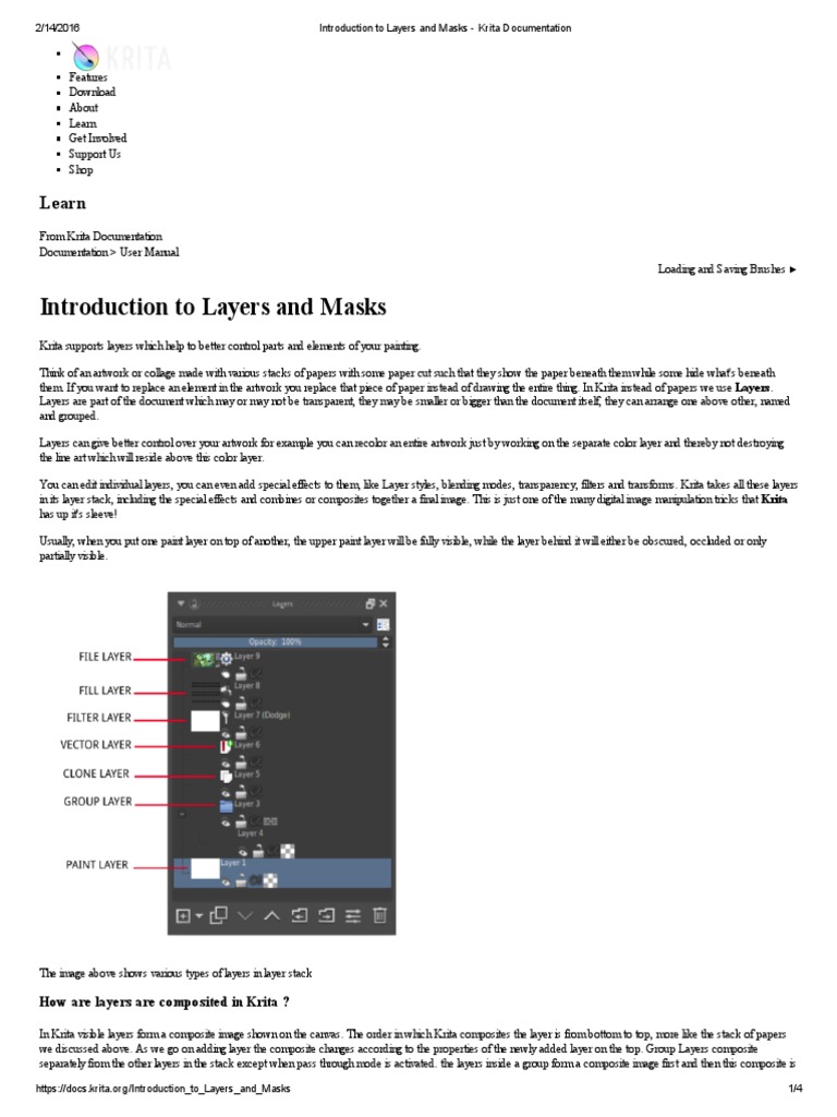 Understanding Layers and Masks in Krita | PDF | Adobe Photoshop | Areas ...