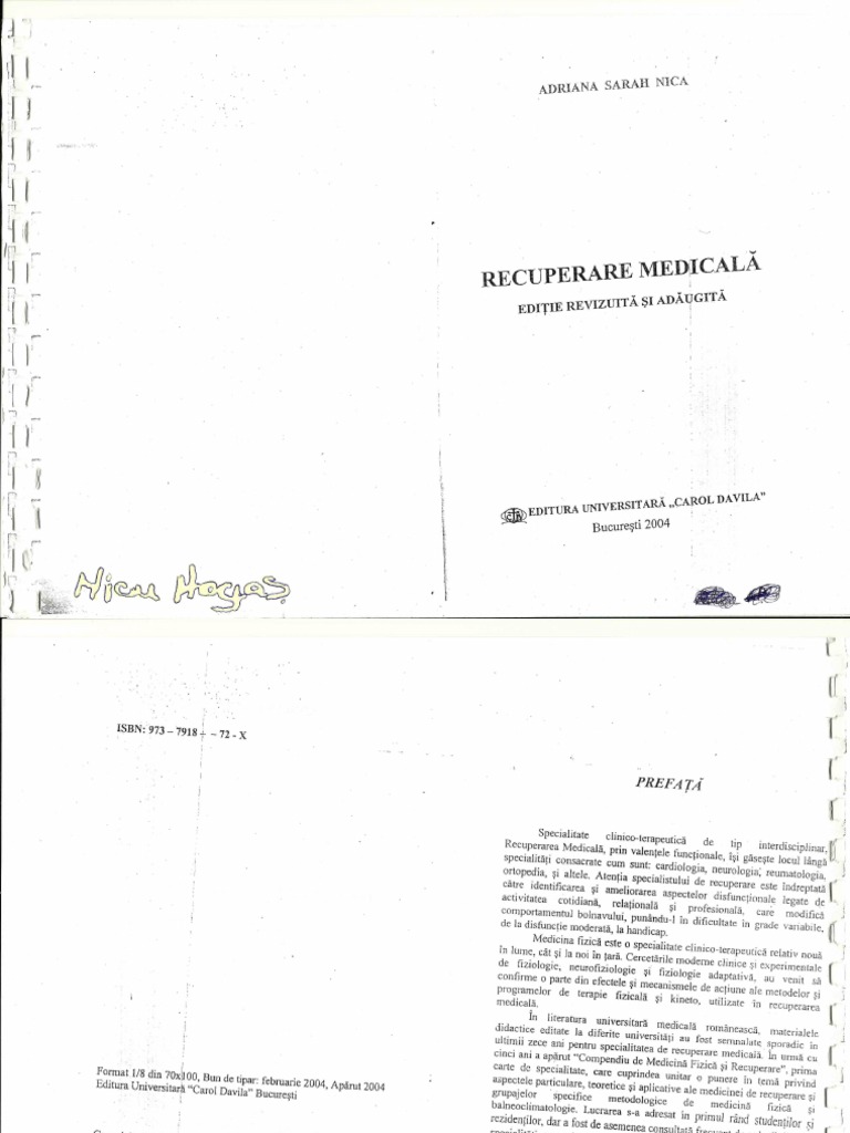 Recuperare Medicala De Dr Adriana Sarah Nica Pdf