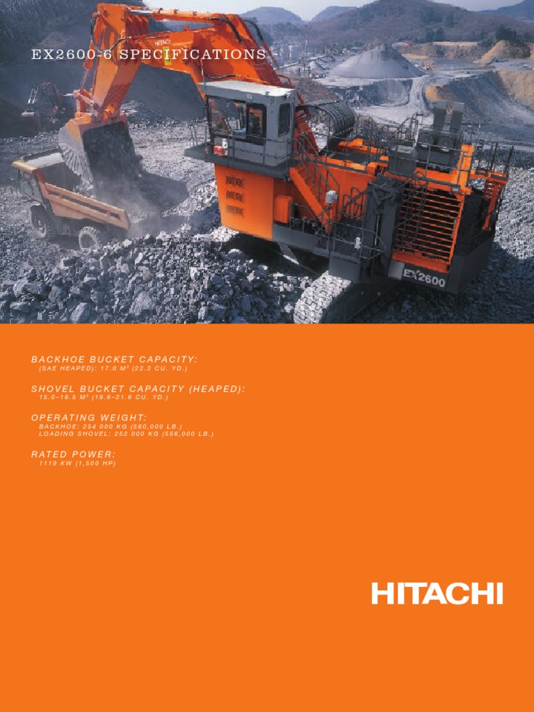 Ex26006 Specifications Backhoe Bucket Capacity Shovel Bucket