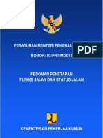 Permen PU No.3 Tahun 2012 Status Dan Fungsi Jalan