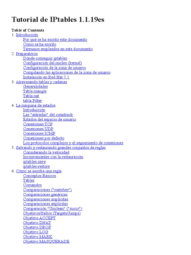 Tutorial MUY AMPLIOde IPtables 1 | PDF | Enrutador (Computación ...