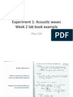 Experiment 1: Acous2c Waves Week 2 Lab Book Example