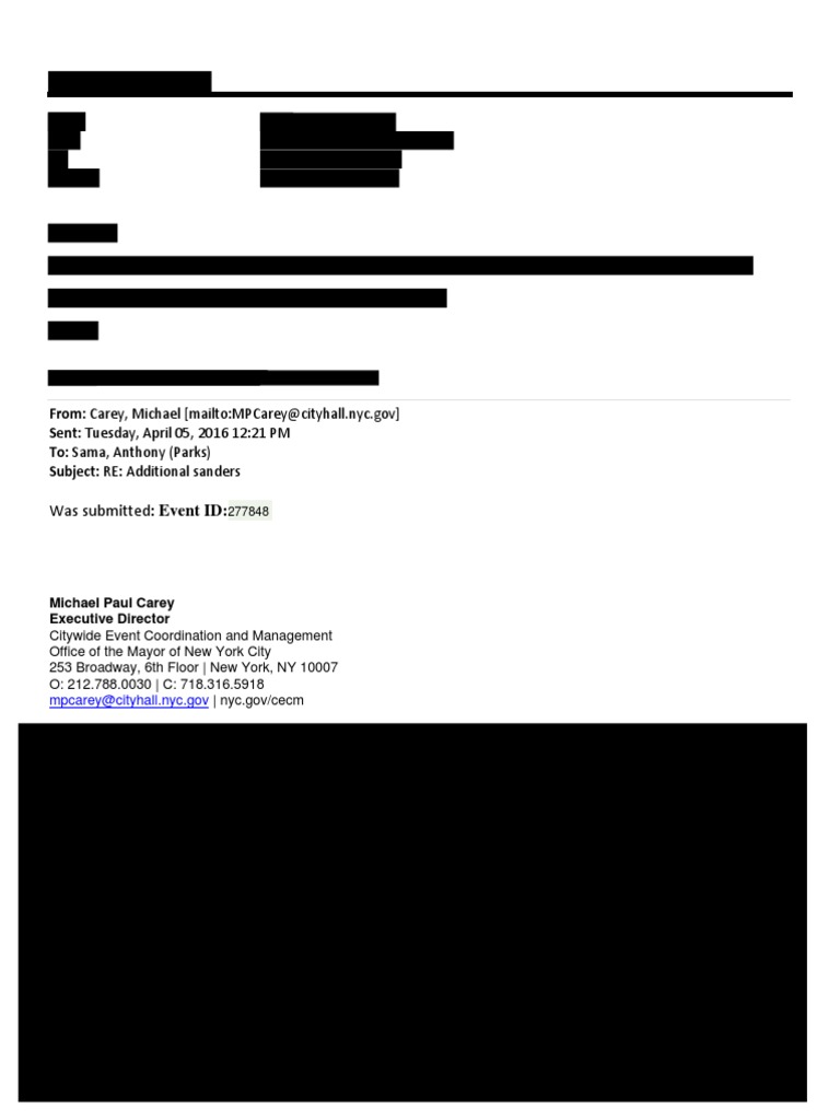 Bernie Sanders Rally Permit Requests | PDF