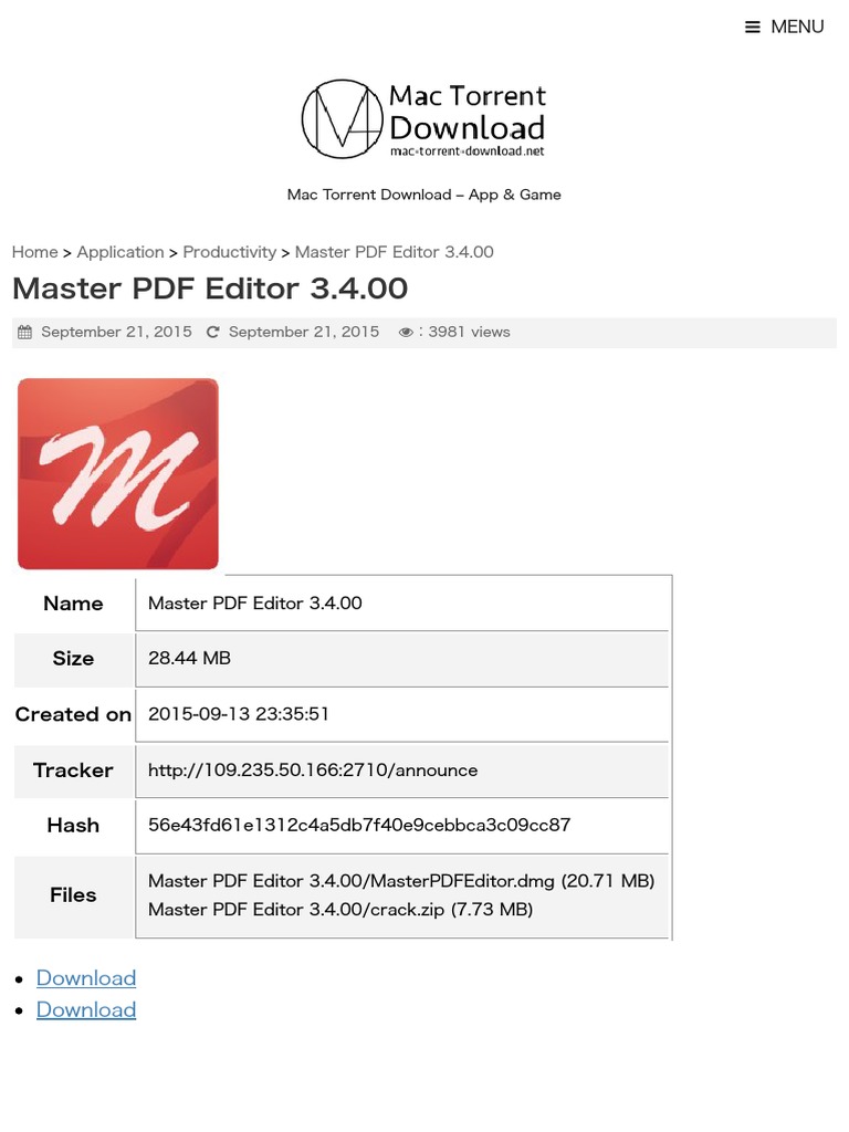 Master PDF Editor 3.4.00 - Mac Torrent Download PDF | PDF.