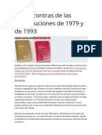Pros y Contras de Las Constituciones de 1979 y de 1993