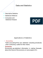 Data Sources Descriptive Statistics Statistical Inference Computers and Statistical Analysis