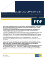 2016-17 Skilled Occupation List: Submission From Cpa Australia To The Department of Education