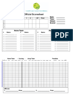 Nashwaak Valley Floorball Official Scoresheet