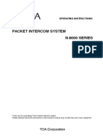 Packet Intercom System N-8000 SERIES: Operating Instructions