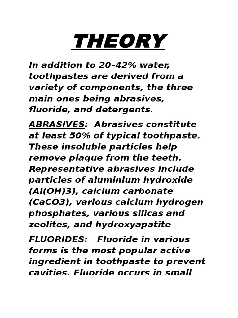 Theory For Toothpaste | PDF