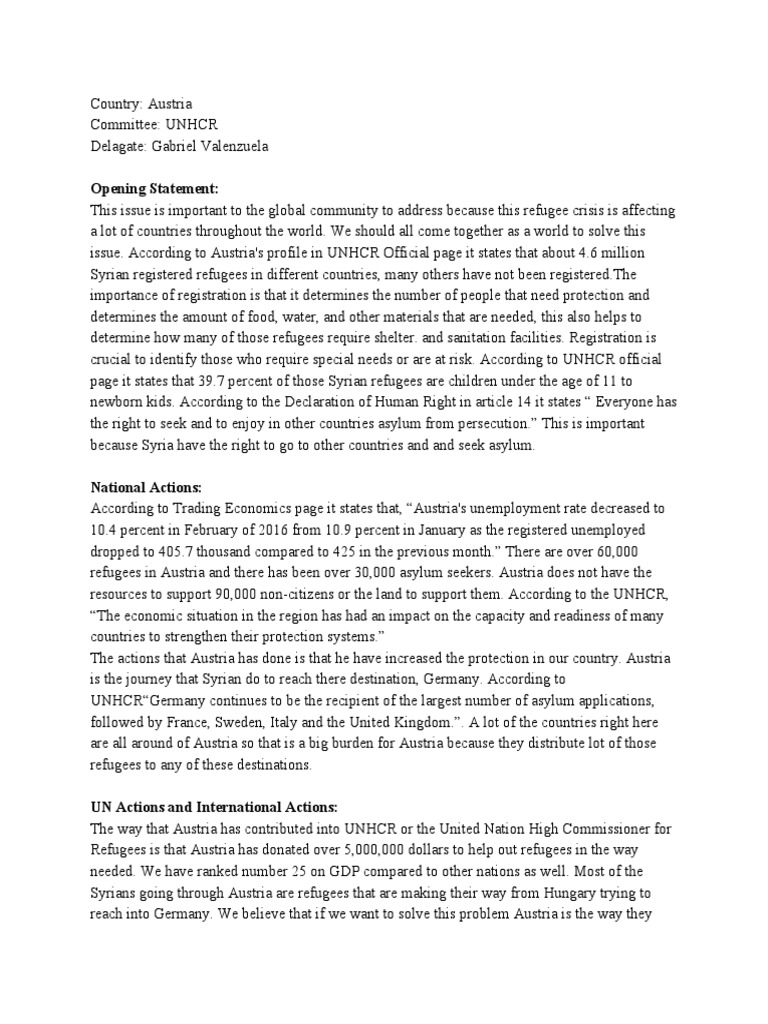 Positionpolicypaper | PDF | Refugee | United Nations High Commissioner ...