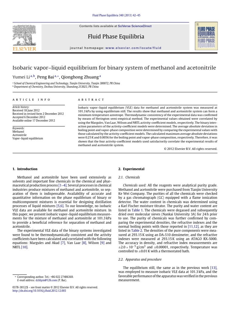 3 - Isobaric - Vaporâ "Liquid - Equilibrium - For - Binary - System ...