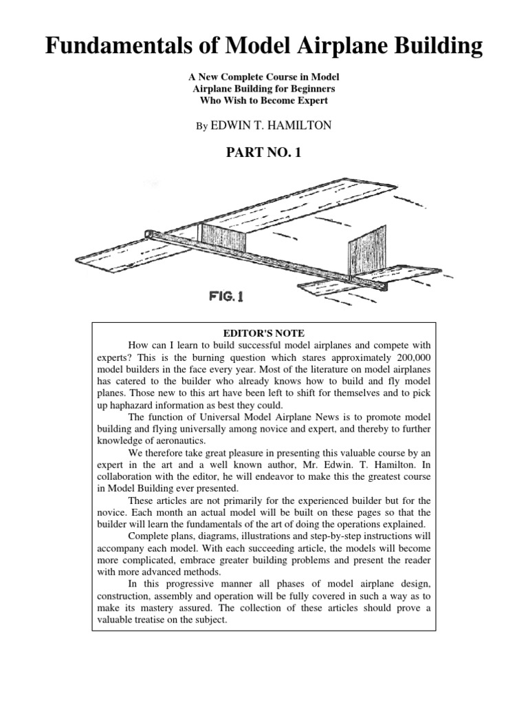 Fundamentals of Model Airplane Building Part 1 PDF Expert Rudder