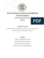 Análisis y Comparación de La Presentación Genérica y de Marca de Las Vitamina A y Vitamina E Mediante Espectroscopia Infrarrojo (IR) .