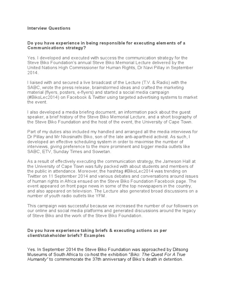 Interview Questions Digital & Social Media Social Media Free 30