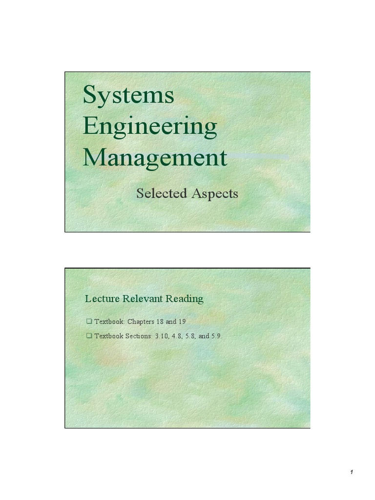 SE Management 2015 | PDF | System | Product Lifecycle