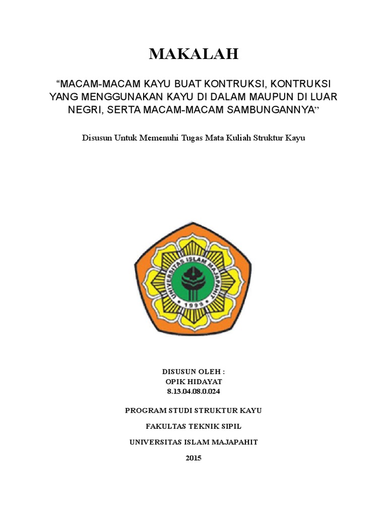 Makalah Struktur Kayu 2022 Copy