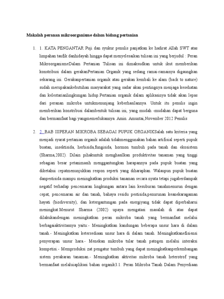 Makalah  Peranan Mikroorganisme Dalam Bidang Pertanian   Makalah  Peranan Mikroorganisme Dalam Bidang Pertanian