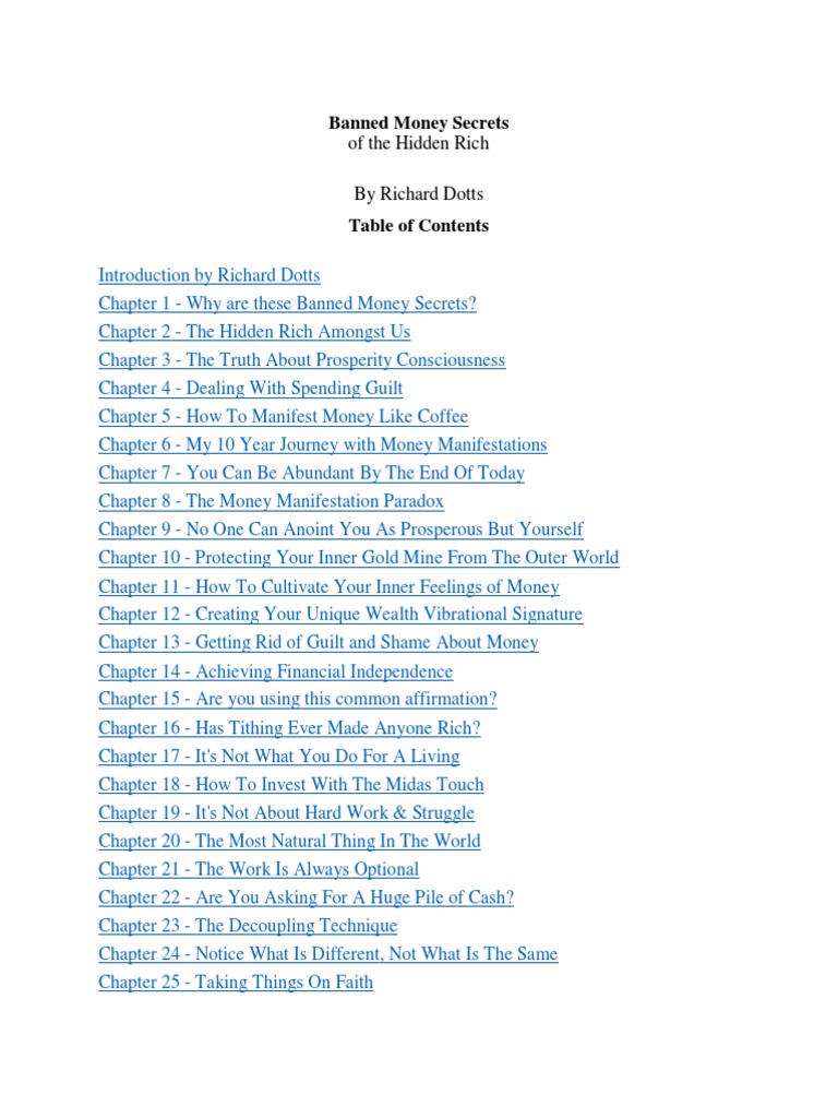 Banned Money Secrets PDF Attitude (Psychology) Consciousness(03)