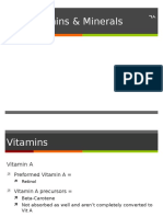 Vitamins Minerals Cont - D Student Slides