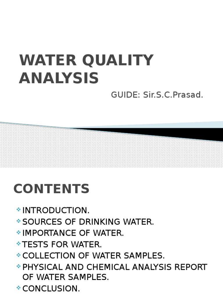 WATER QUALITY ANALYSIS.pptx Water Quality Properties Of Water