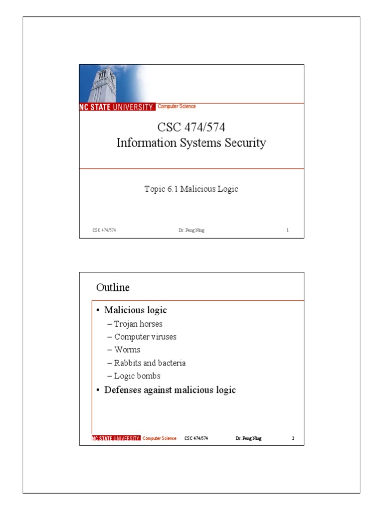 CSC 474/574 Information Systems Security: Outline | PDF | Computer ...