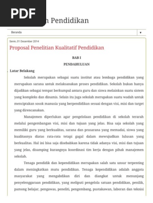 Contoh Proposal Penelitian Kualitatif Pendidikan Pdf Penggambar