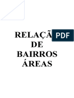 Relação Bairros Areas