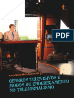 Livro Generos Televisivos e Modos de Enderecamento Edufba 2011