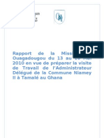 Rapport de La Mission de Ouagadougou Du 13 Au 16 Mai 2010 de la Commune II