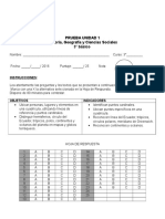 Prueba de Geografía para 3° básico