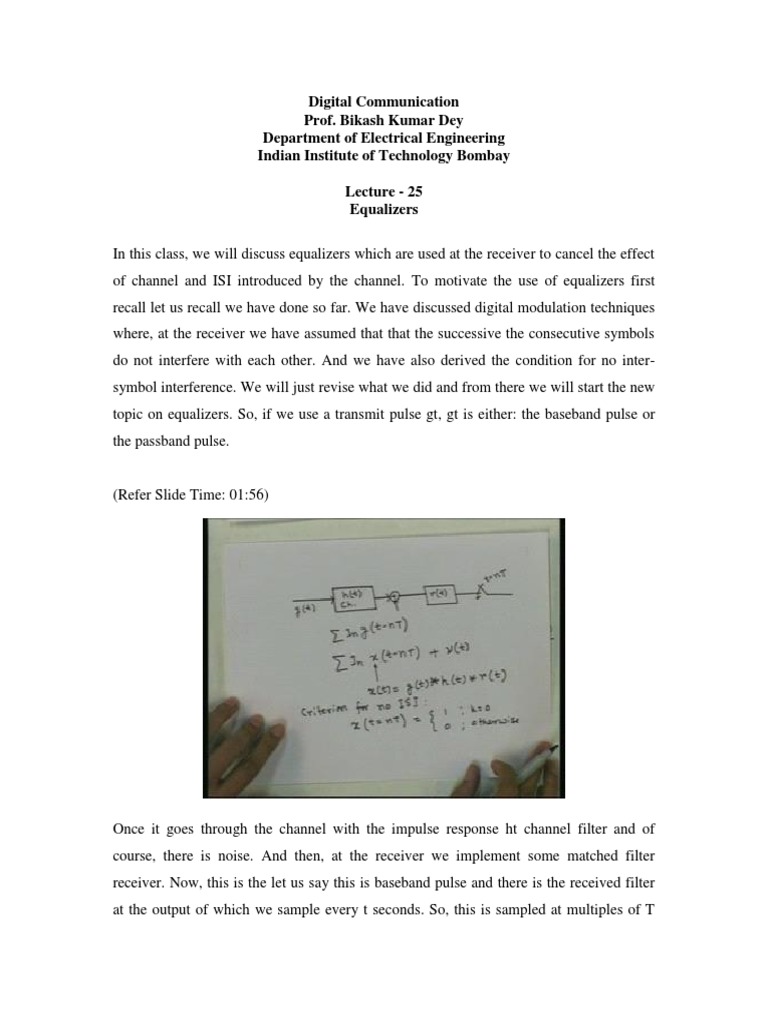 Digital Communication Prof. Bikash Kumar Dey Department of Electrical