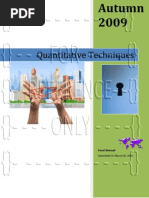 Download Quantitative Techniques - Assignment No 1 by Faisal Shahzad SN31535626 doc pdf