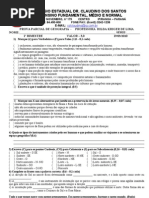 PROVA PARCIAL 1 BIMESTRE