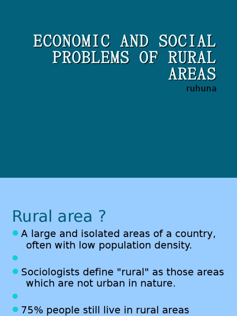 Economical and Social Problems in Rural Areas | PDF | Rural Area ...