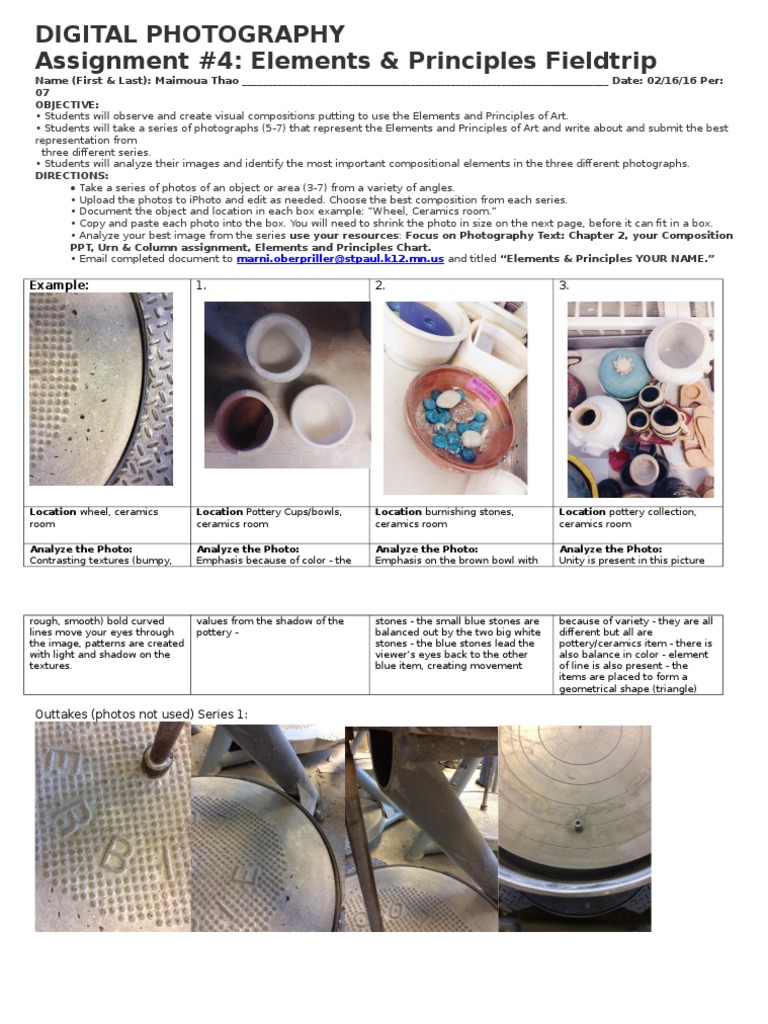 Photography Assignment: Art Elements Analysis | PDF | Technology ...