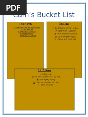 bucket list