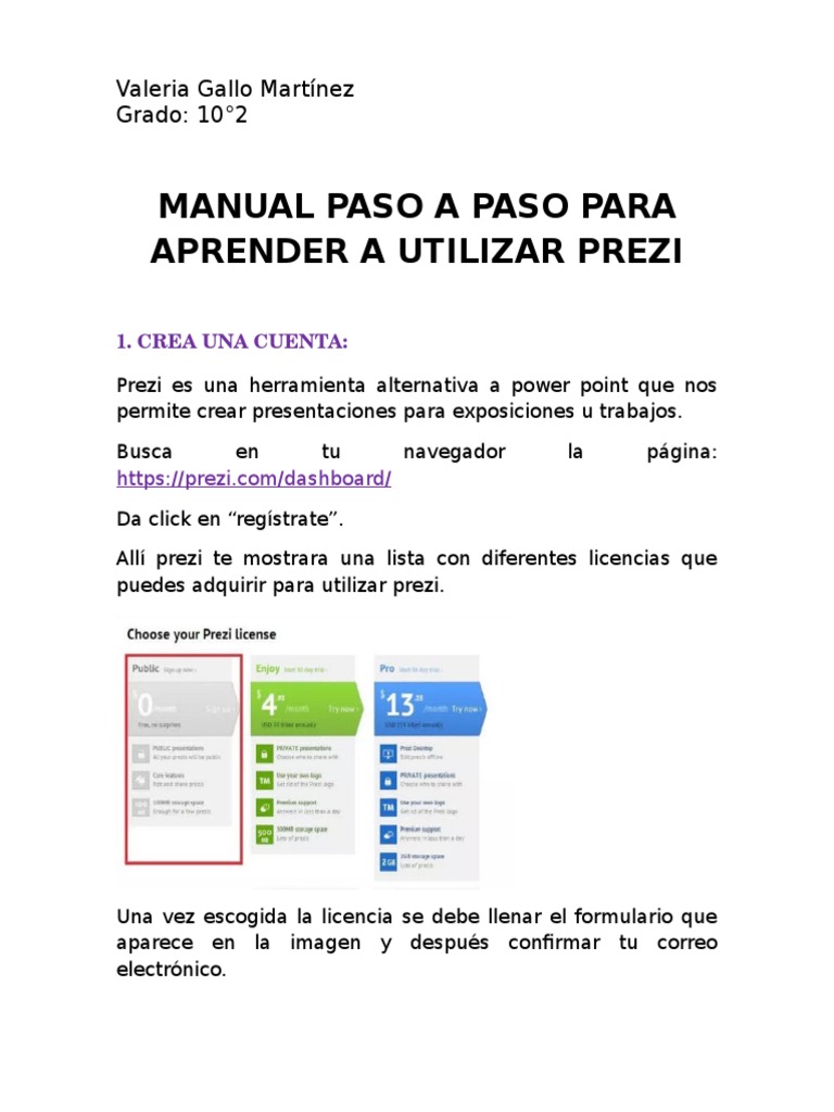Manual para Usar Prezi Paso a Paso | PDF | Microsoft PowerPoint | Software