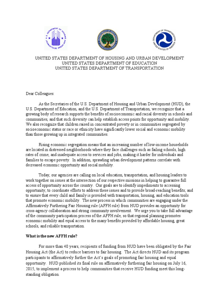 Dear Colleagues Letter PDF Housing Discrimination (United States