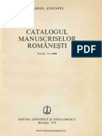 Catalogul Manuscriselor Românești I PDF