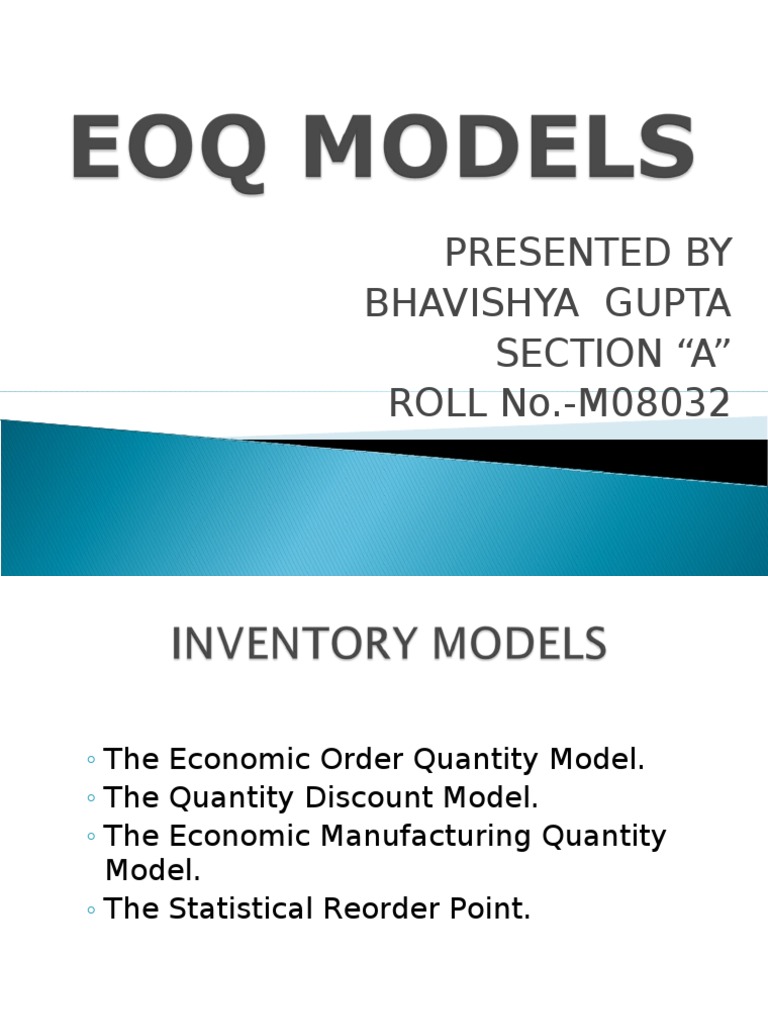 Inventory Management Models | PDF | Finance & Money Management