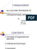 Strategy Management: Method and Technique of "Organisational Apprasial"