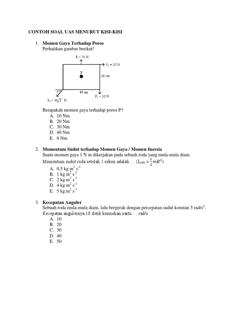 Soal Fisika Kelas XI Semester 2