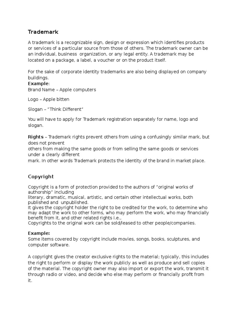 Trademark: Example | PDF