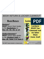 B R L C: Book Return & Locker Cleanout