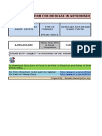 Calculate Fees and Stamp Duty for Increase in Authorised Share Capital