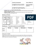 Year 3 Homework Term 2 Week 10