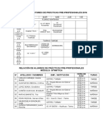 Horario de Monitoreo de Prácticas Pre