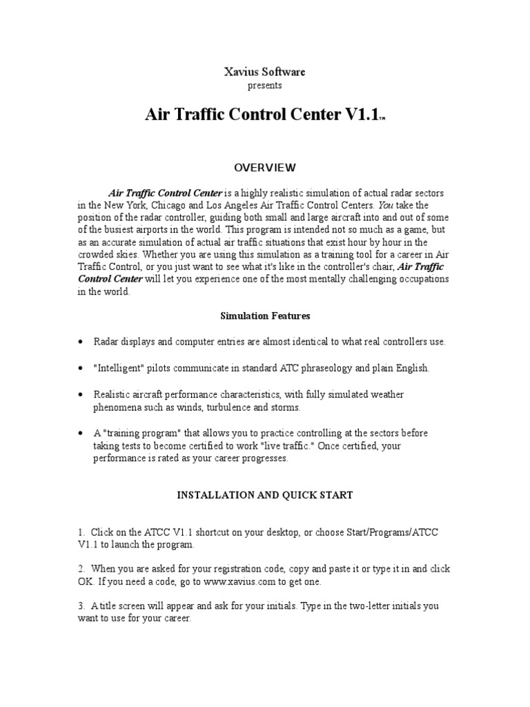 ATCC 1.1 Manual XAVIUS | PDF | Air Traffic Control | Visual Flight Rules